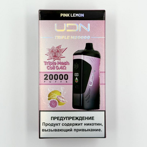 Электронная сигарета UDN TRIPLE M 20000 затяжек - Pink Lemon (Розовый Лимон)